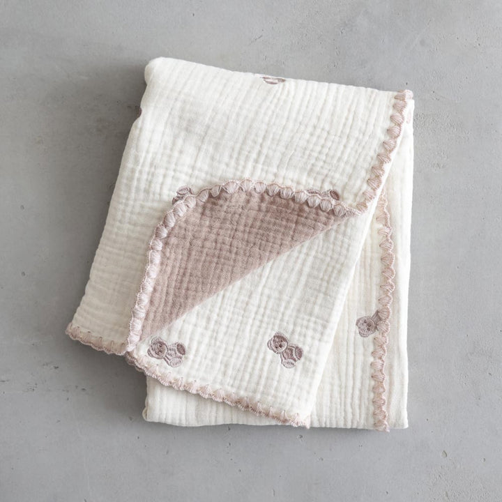 【名入れ刺繍商品】ベビーブランケット 6重ガーゼ