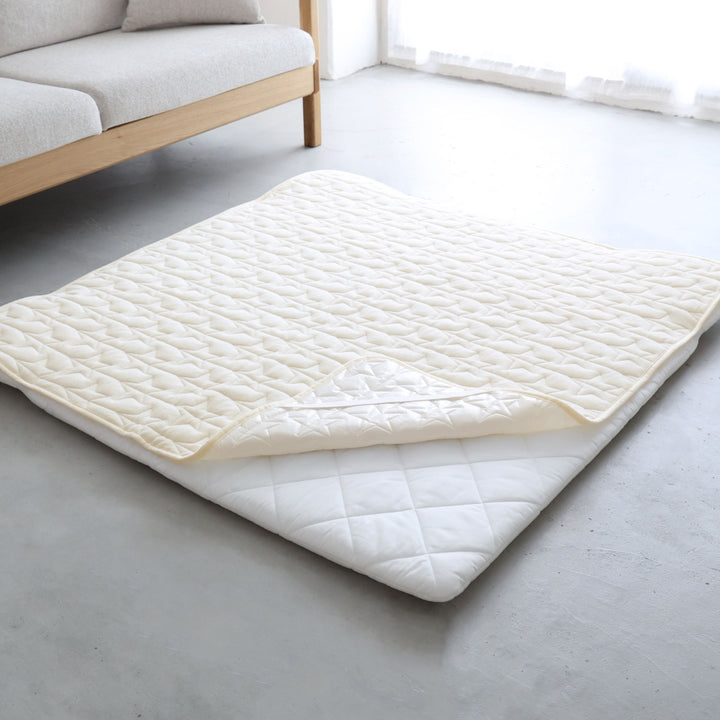 【防水】寝返りごろ寝マット用敷きパッド 120×120cm パイル