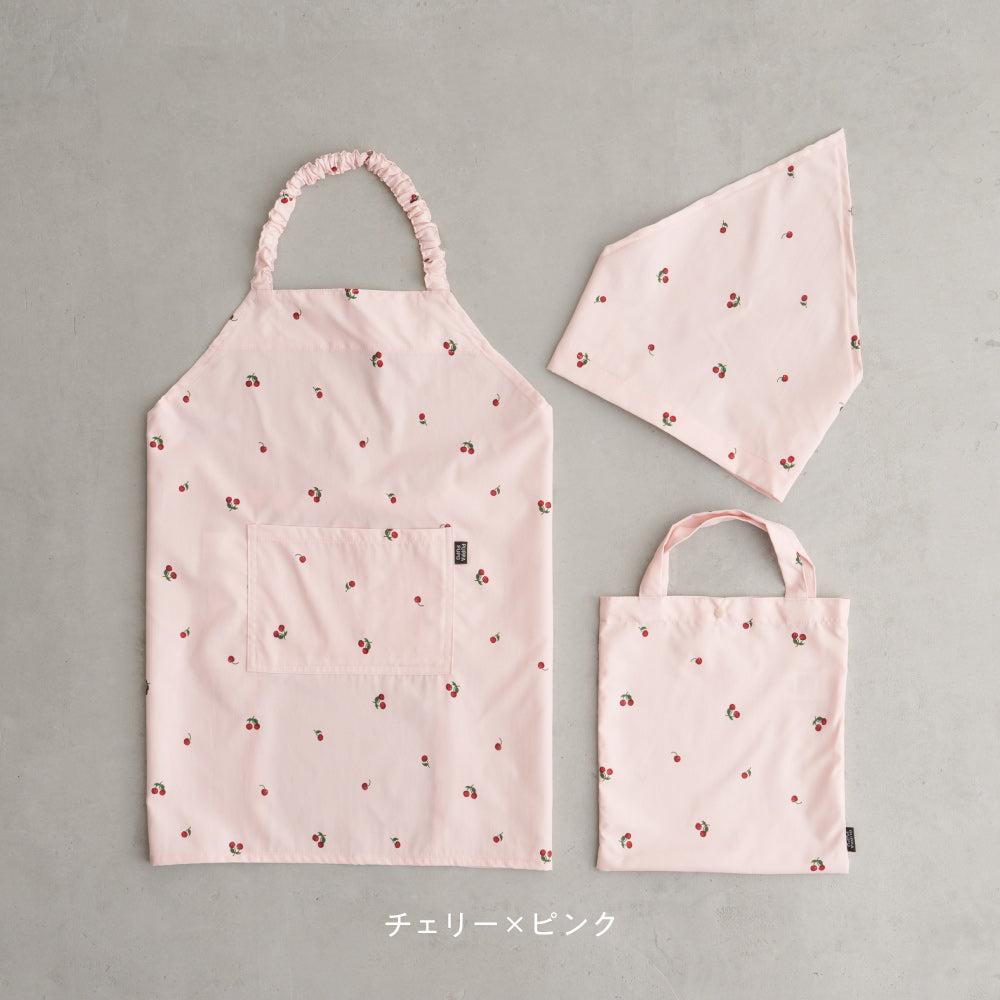 【撥水/防汚/シワ防止/抗菌】 エプロン 子供用 3点セット