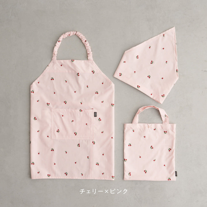 【撥水/防汚/シワ防止/抗菌】 エプロン 子供用 3点セット