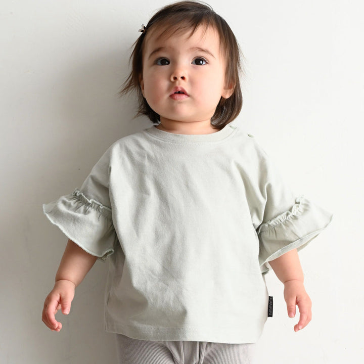袖フリル 半袖 Tシャツ