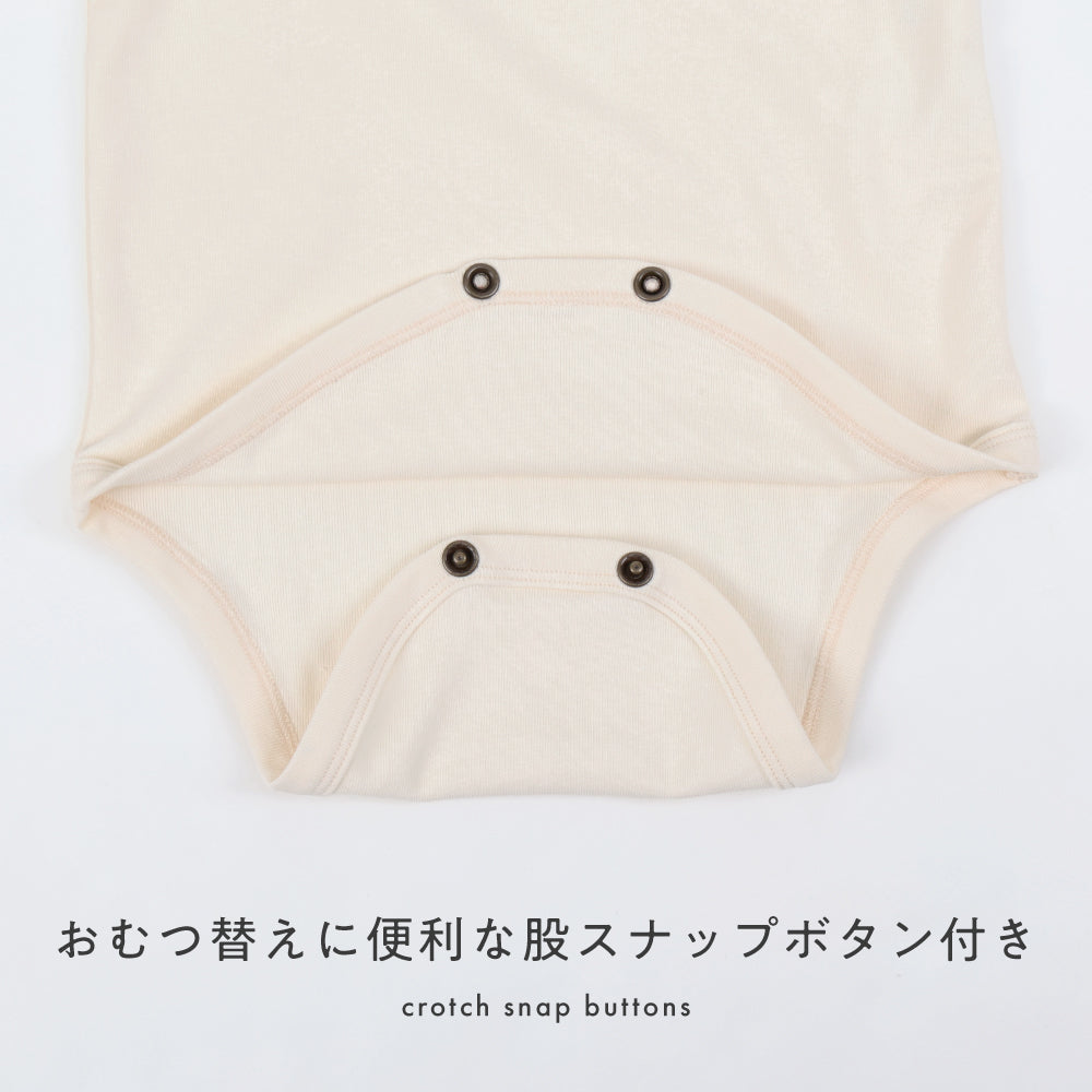 長袖 丸襟 ロンパース