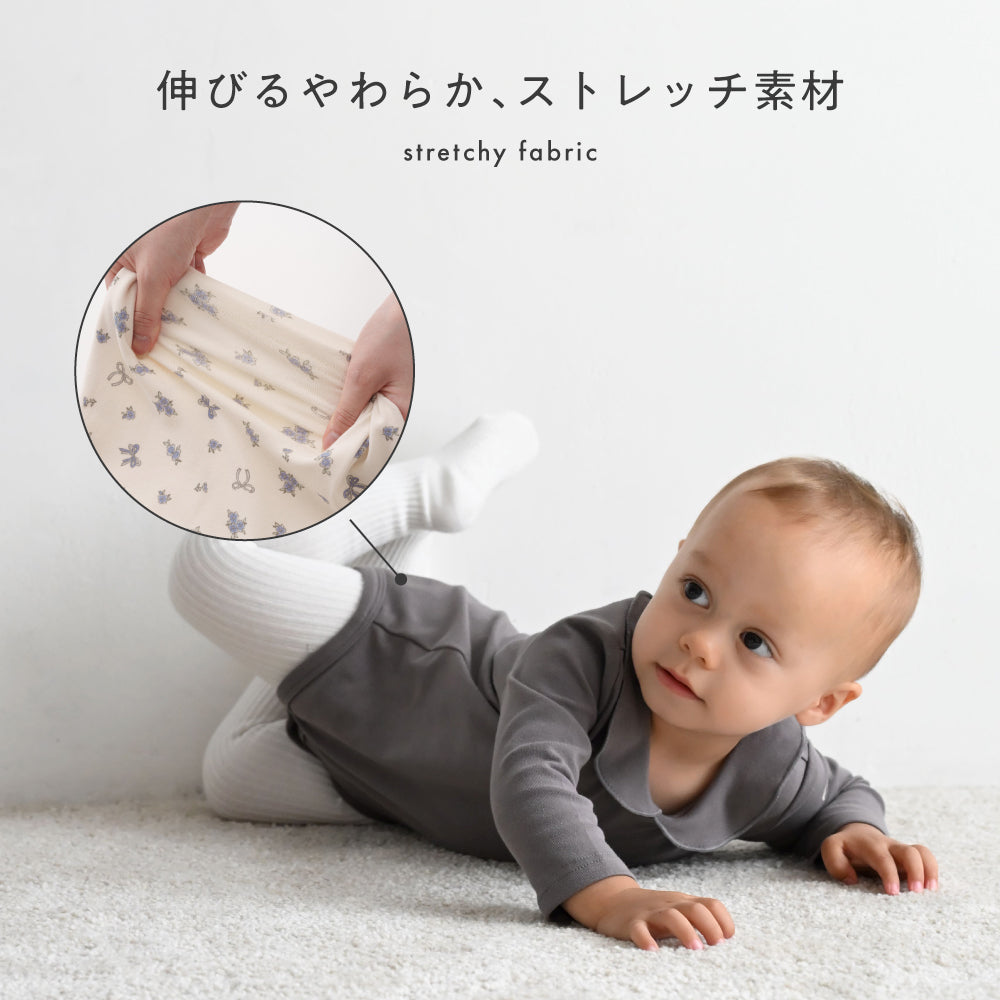 長袖 丸襟 ロンパース