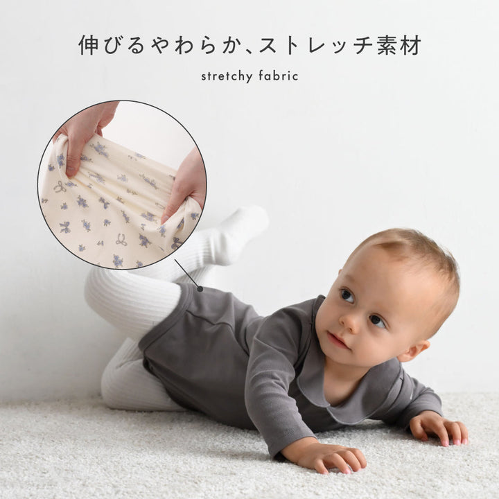 長袖 丸襟 ロンパース