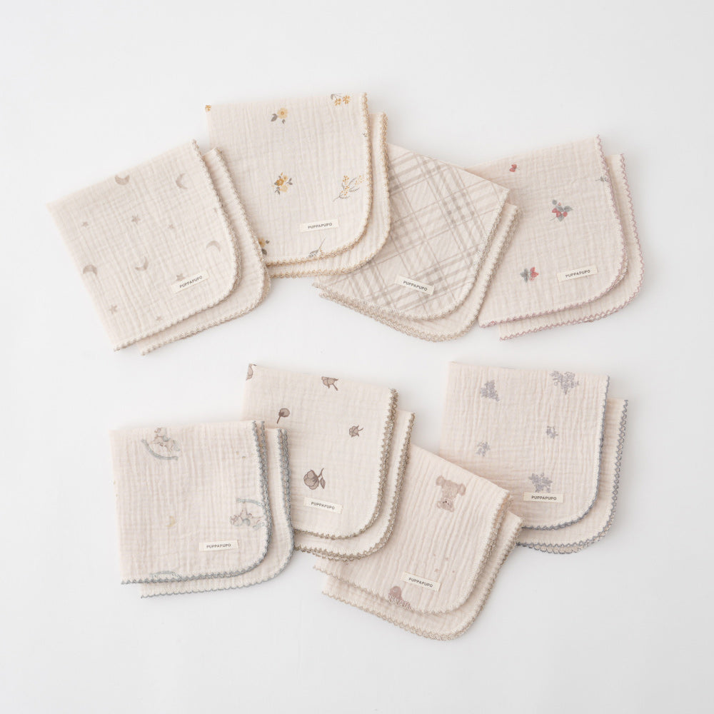 ハンカチ 5枚セット 2重ガーゼ