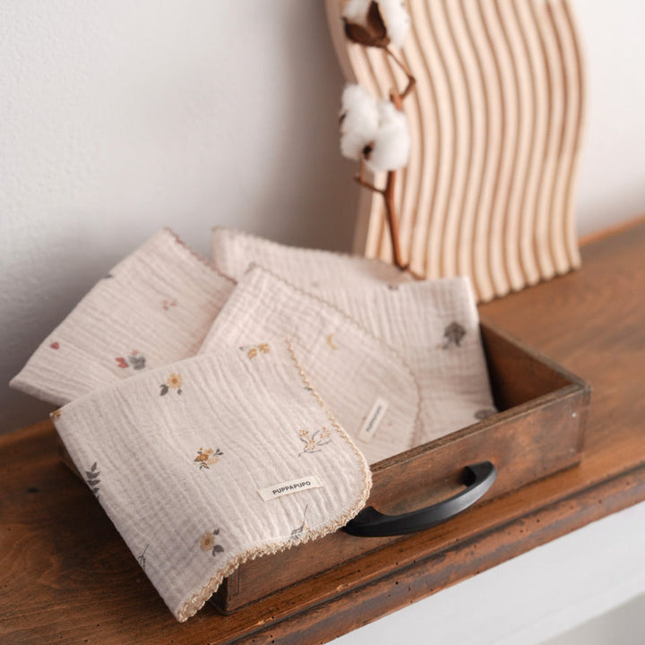 ハンカチ 5枚セット 2重ガーゼ