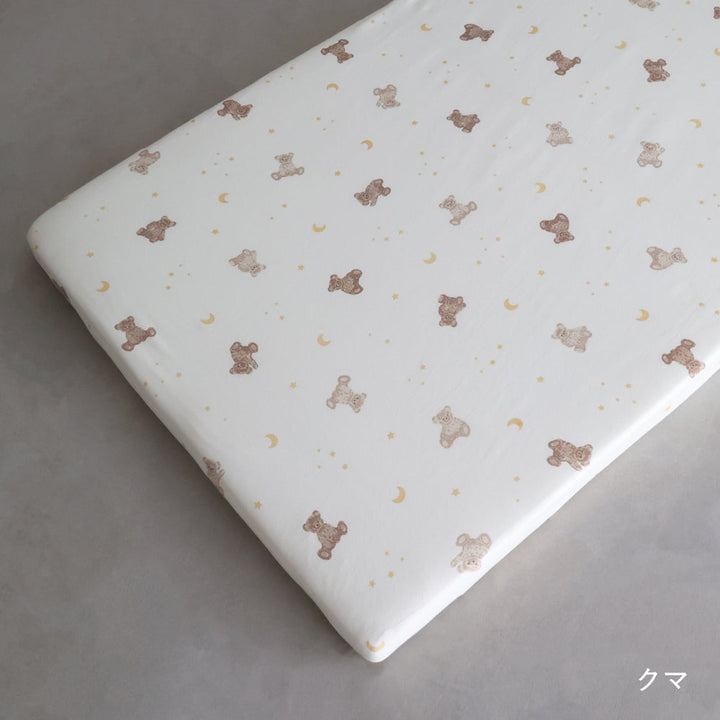 ベビーふとん フィッティングシーツ マチなし 天竺ニット