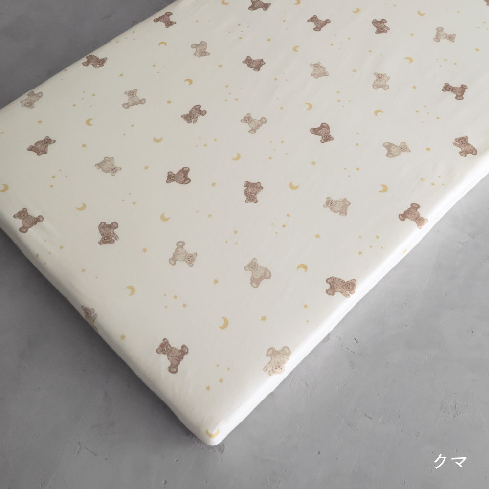 ベビーふとん フィッティングシーツ マチなし 天竺ニット