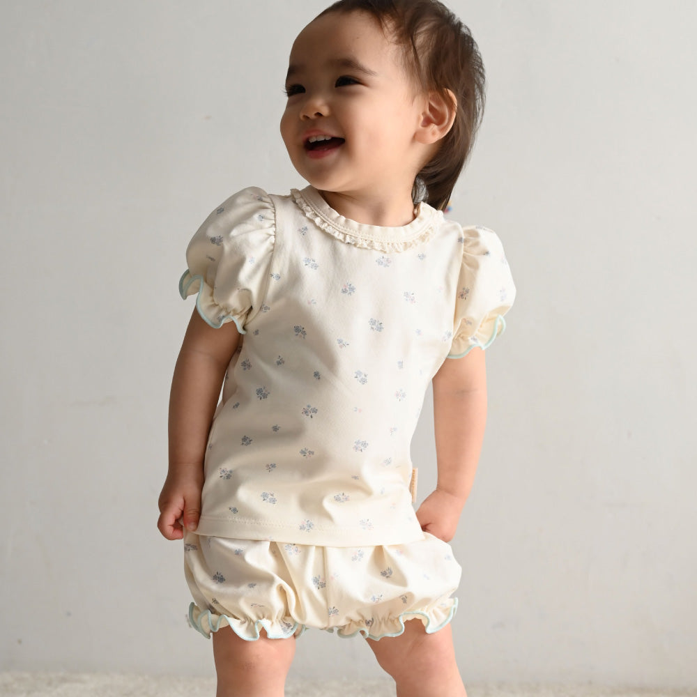 セットアップ パフスリーブ 半袖 Tシャツ ショートパンツ