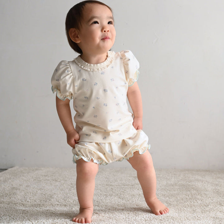 セットアップ パフスリーブ 半袖 Tシャツ ショートパンツ