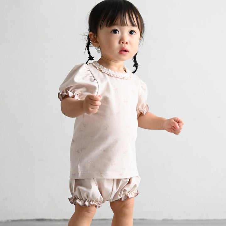 セットアップ パフスリーブ 半袖 Tシャツ ショートパンツ