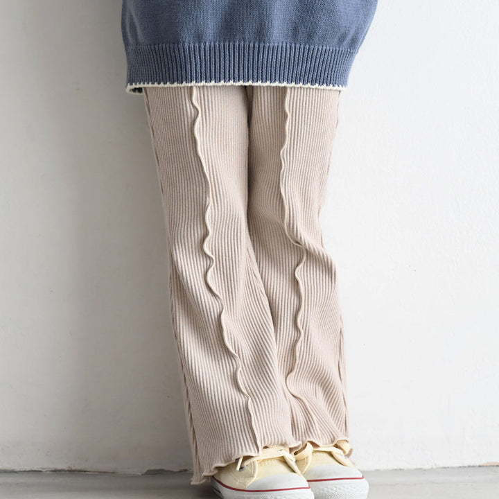 メロー フレア パンツ リブ