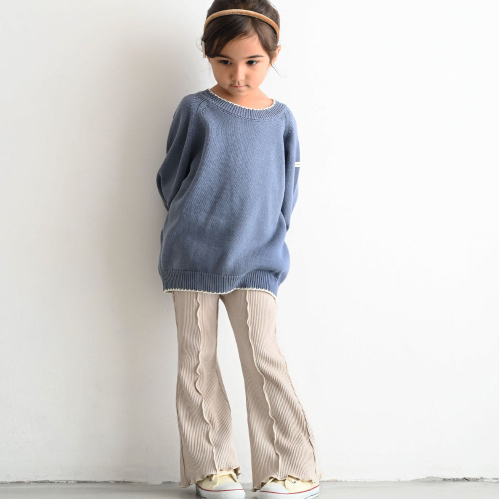 メロー フレア パンツ リブ