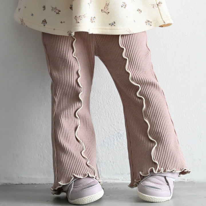メロー フレア パンツ リブ