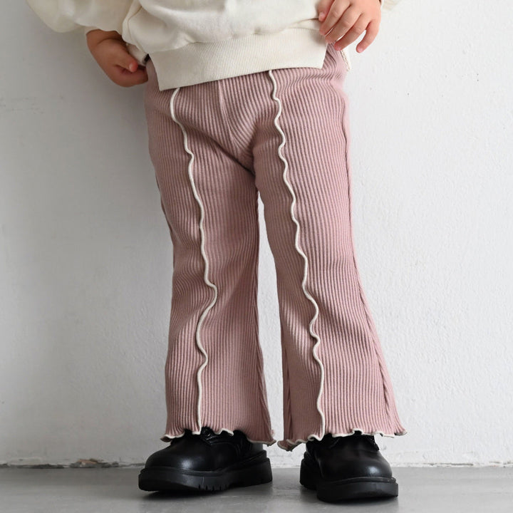 メロー フレア パンツ リブ