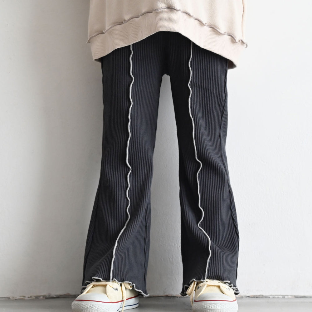 メロー フレア パンツ リブ