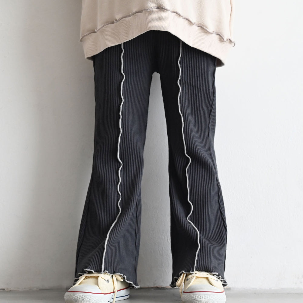 メロー フレア パンツ リブ