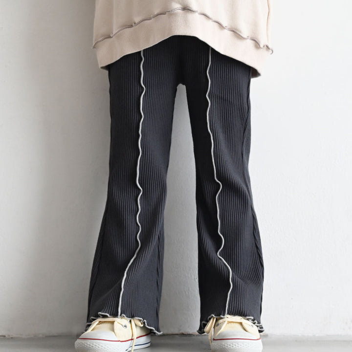 メロー フレア パンツ リブ