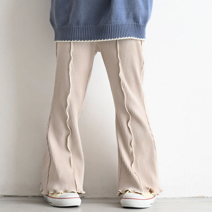 メロー フレア パンツ リブ