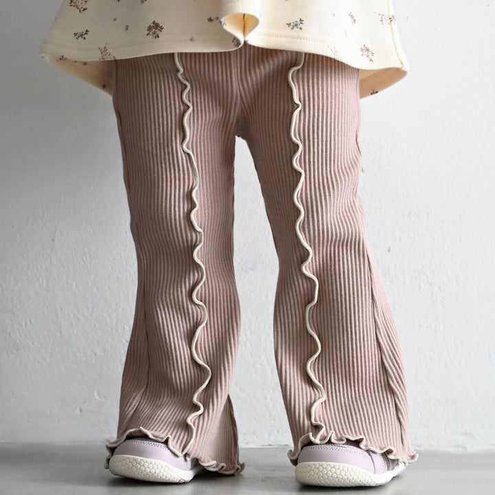 メロー フレア パンツ リブ