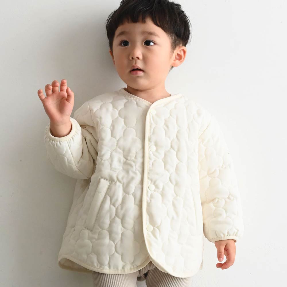 【撥水】 洗える ノーカラー キルティング ジャケット
