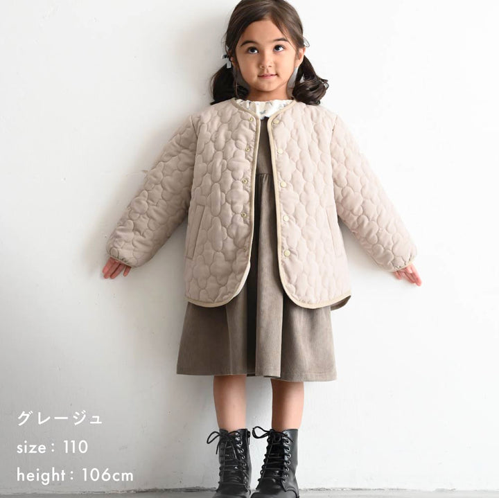 【撥水】 洗える ノーカラー キルティング ジャケット