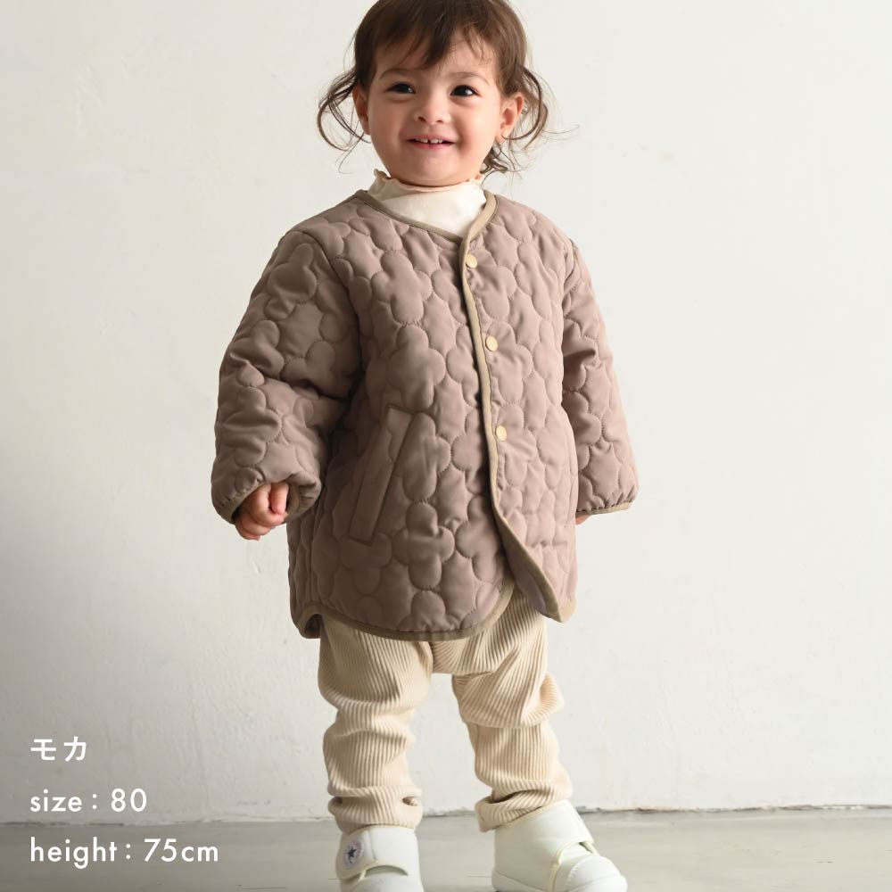 【撥水】 洗える ノーカラー キルティング ジャケット