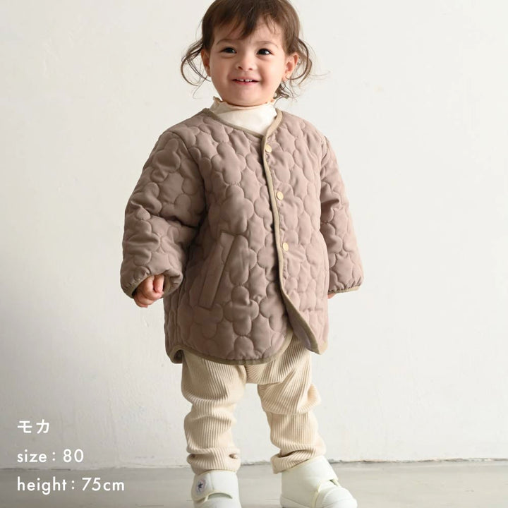 【撥水】 洗える ノーカラー キルティング ジャケット