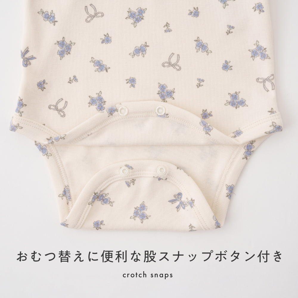 衿フリル 長袖 ロンパース