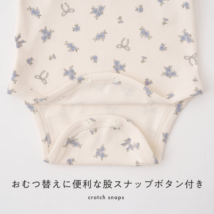 衿フリル 長袖 ロンパース
