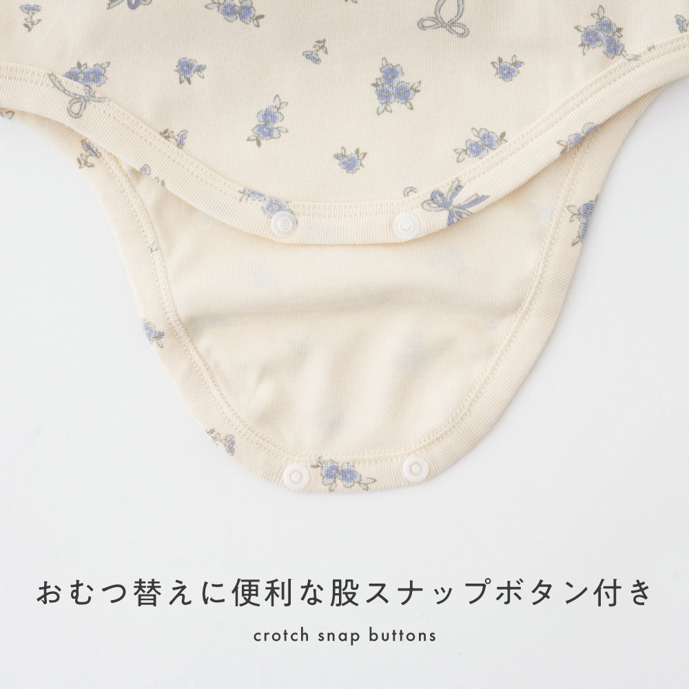 衿フリル 長袖 ロンパース