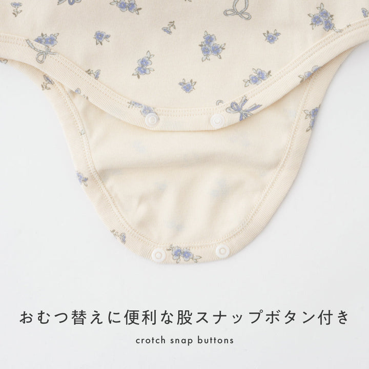 衿フリル 長袖 ロンパース