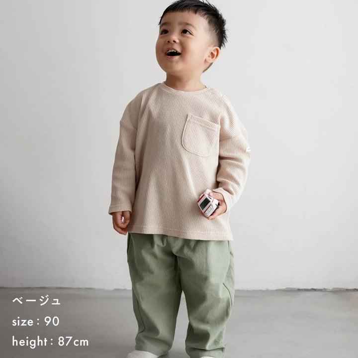 【秋冬】 長袖 Tシャツ ワッフル
