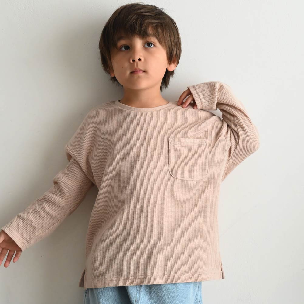 【秋冬】 長袖 Tシャツ ワッフル