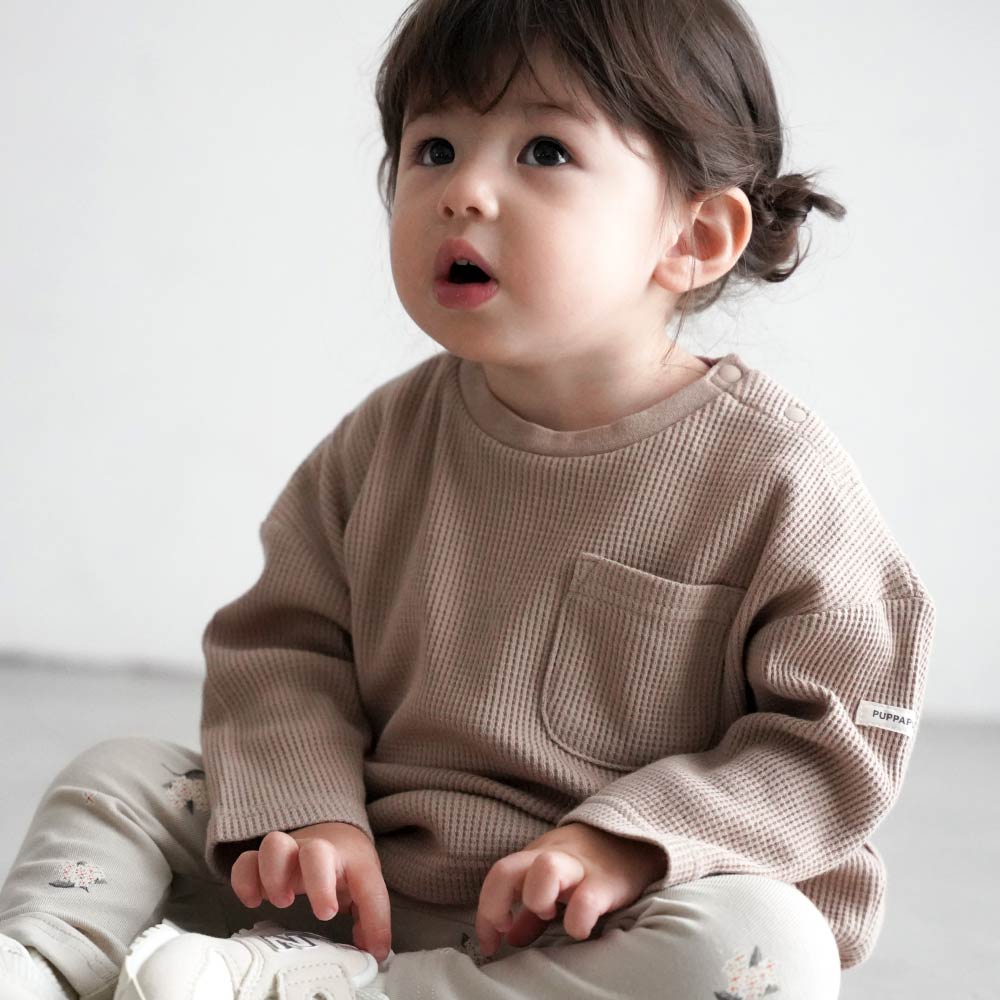 【秋冬】 長袖 Tシャツ ワッフル