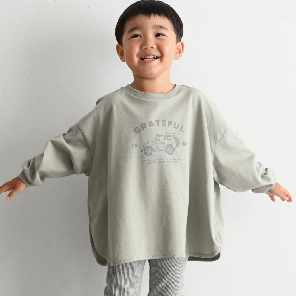 ラウンドヘム 長袖 Tシャツ