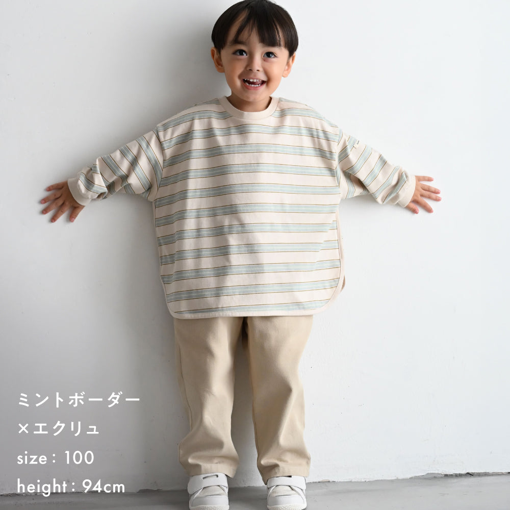 【秋冬】 ラウンドヘム 長袖 Tシャツ