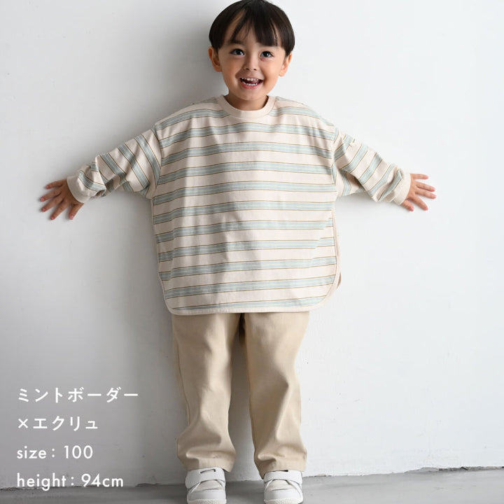【秋冬】 ラウンドヘム 長袖 Tシャツ