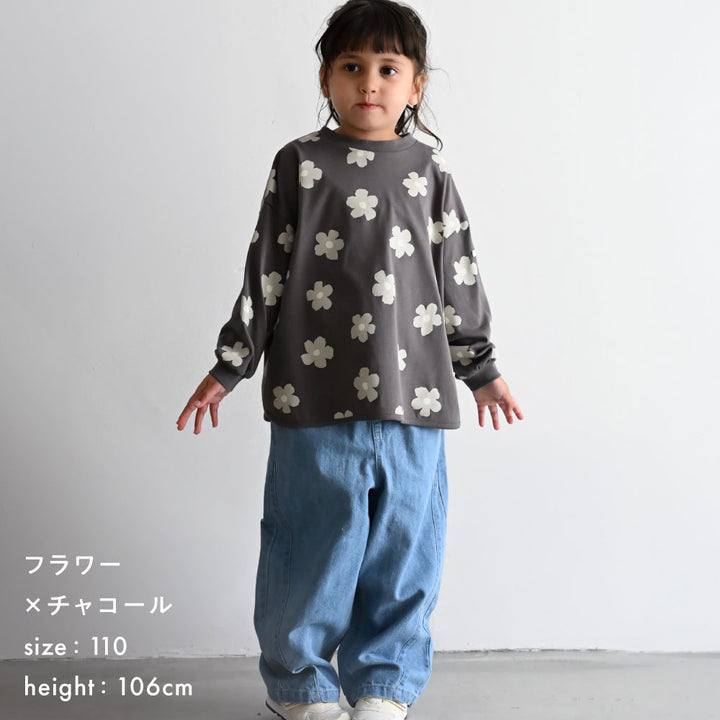 【秋冬】 ラウンドヘム 長袖 Tシャツ
