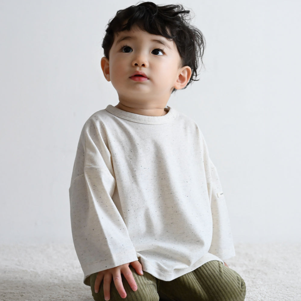 【秋冬】 カラーネップ オーバーサイズ 長袖 Tシャツ