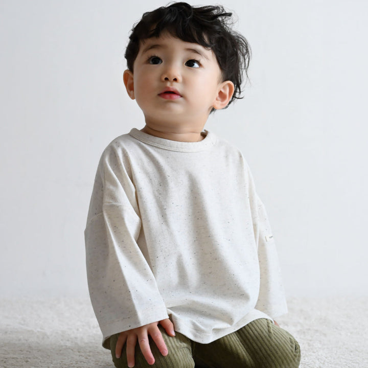 【秋冬】 カラーネップ オーバーサイズ 長袖 Tシャツ