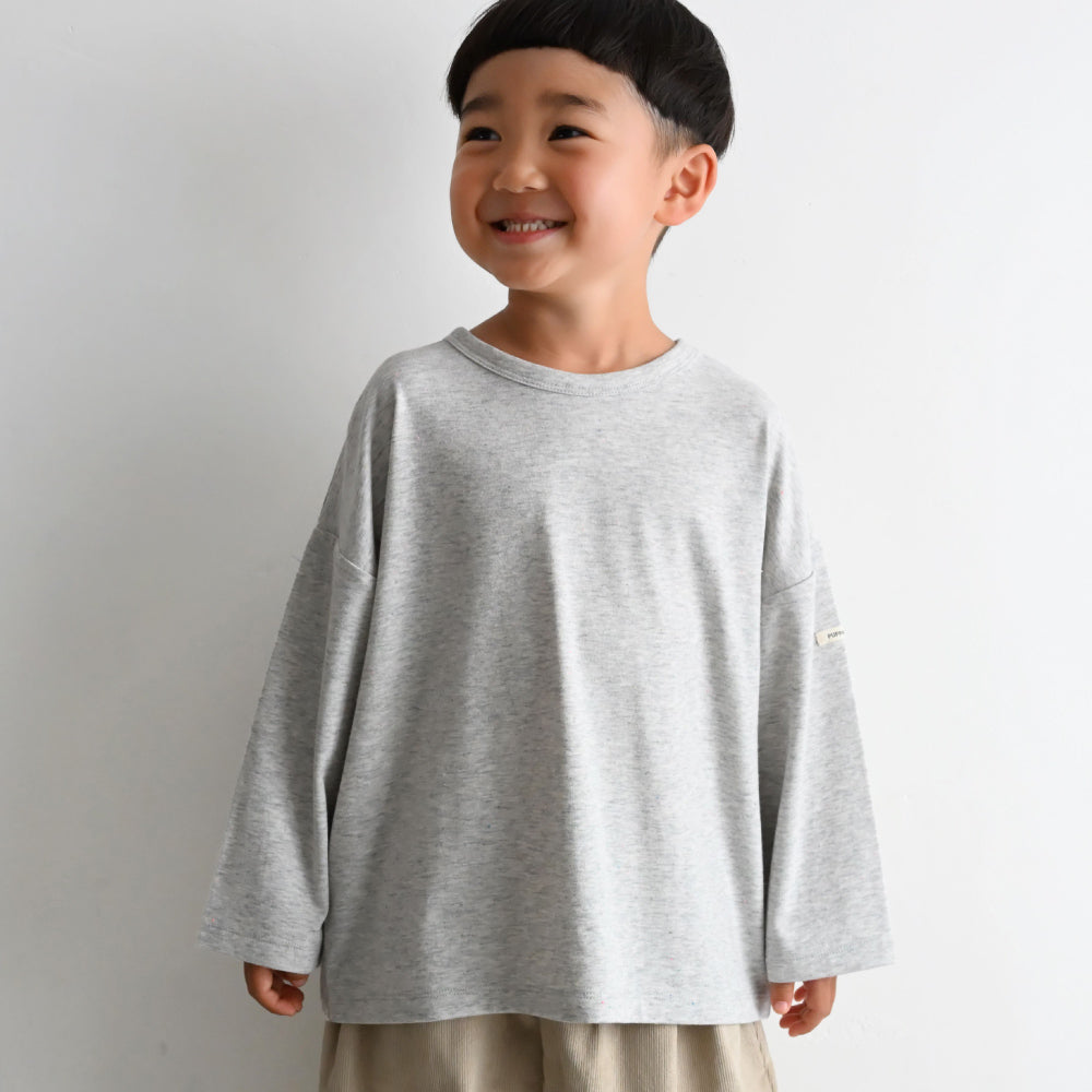 【秋冬】 カラーネップ オーバーサイズ 長袖 Tシャツ