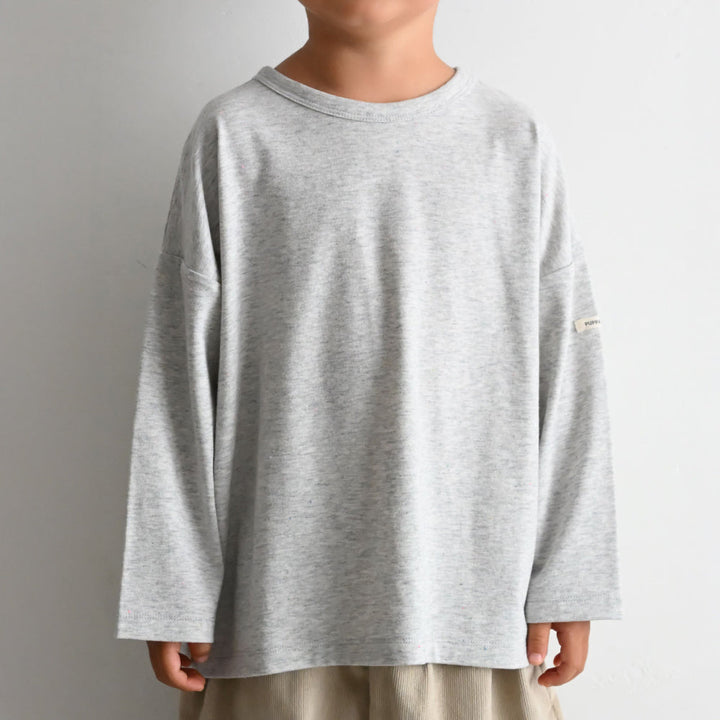 【秋冬】 カラーネップ オーバーサイズ 長袖 Tシャツ
