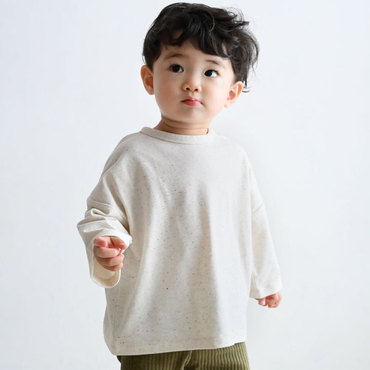 【秋冬】 カラーネップ オーバーサイズ 長袖 Tシャツ