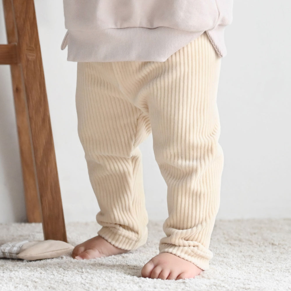 おなかが出にくい レギンス パンツ カットコーデュロイ