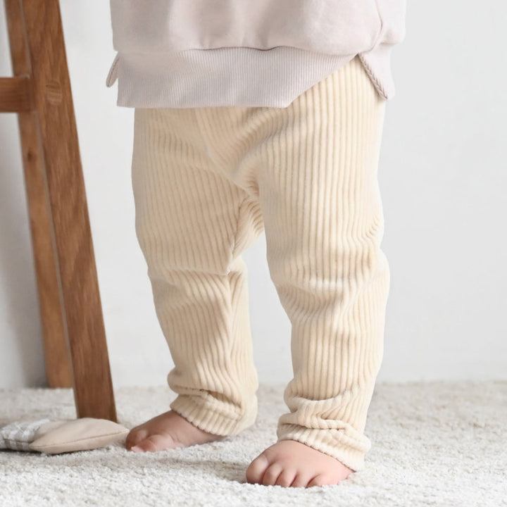 おなかが出にくい レギンス パンツ カットコーデュロイ