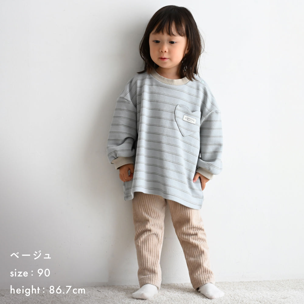 おなかが出にくい レギンス パンツ カットコーデュロイ