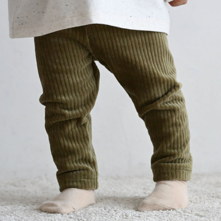 おなかが出にくい レギンス パンツ カットコーデュロイ