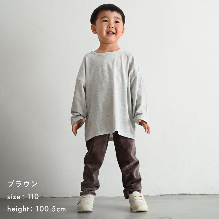 おなかが出にくい レギンス パンツ カットコーデュロイ