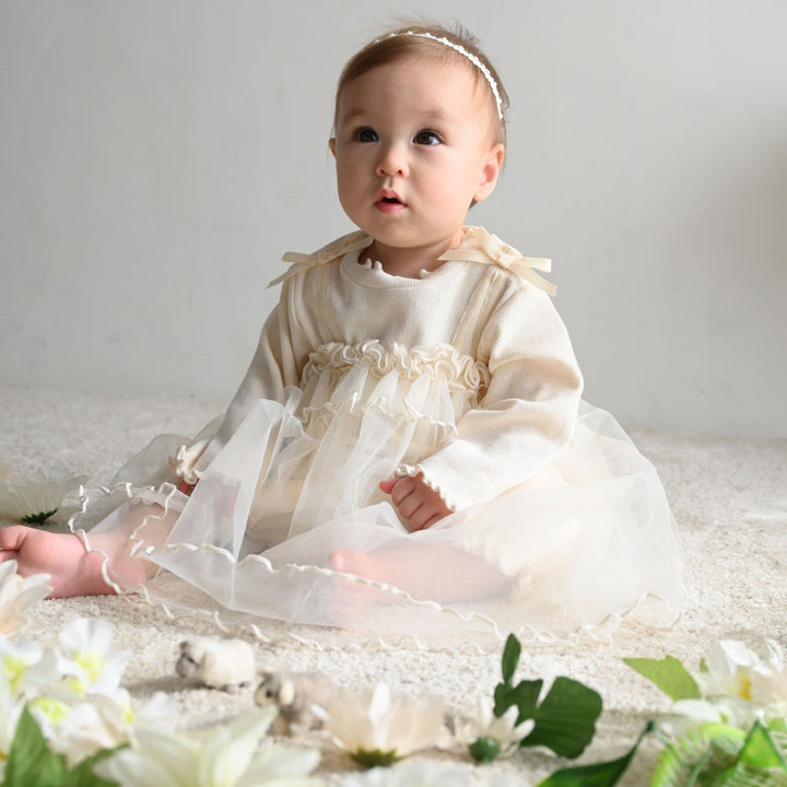 チュール フリルワンピース ロンパース